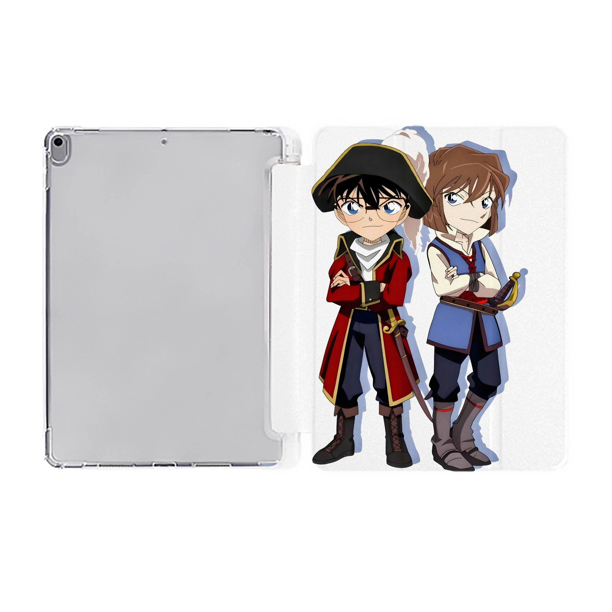 （画像用） 名探偵コナン 灰原 哀 はいばら あい Detective Conan Anita Hailey、Vi Graythorn Haibara Ai IPad ケース ペン収納付き 三つ折りスタンド PUレザー×シリコン 対応機種9.5/10.5/10.9インチ